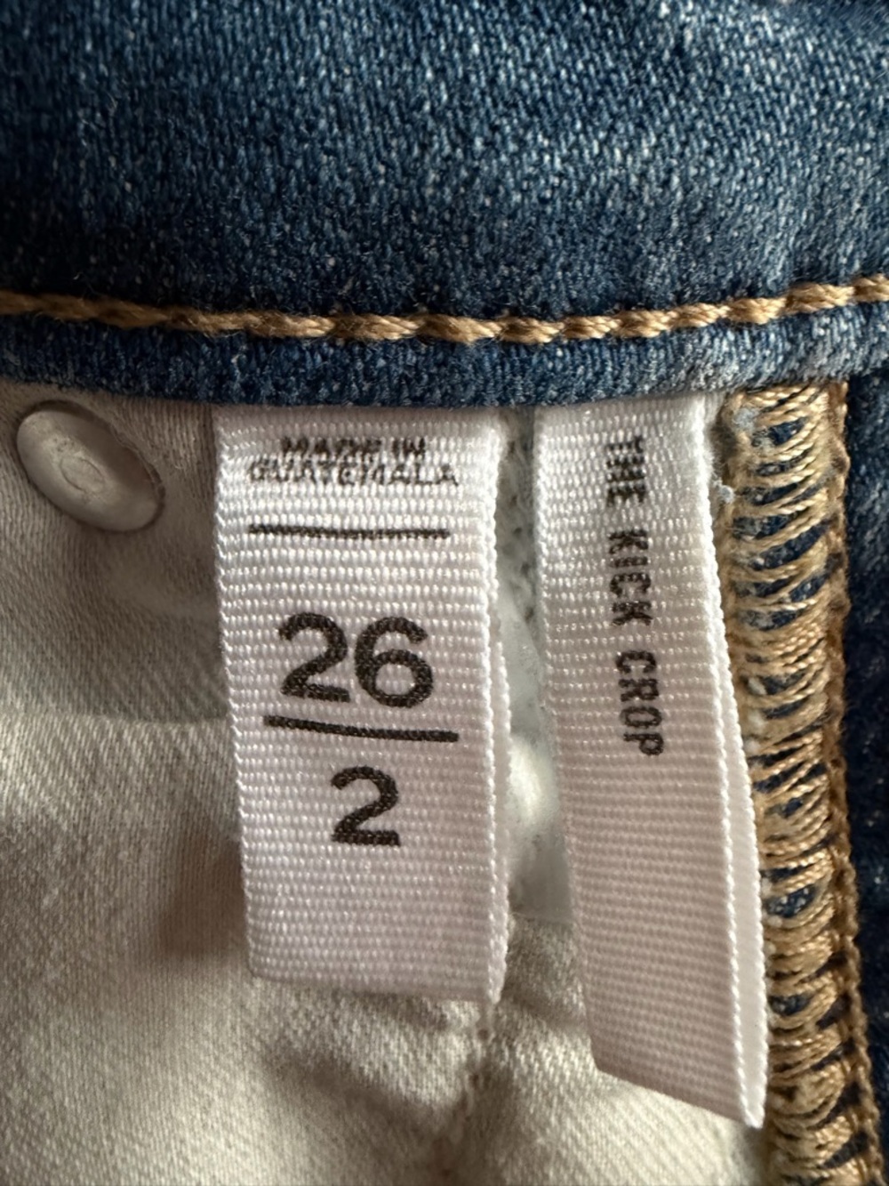 Loft High-Rise Raw Hem Flare leg Blue Jeans in Washed Indigo - Picture 4 of 8